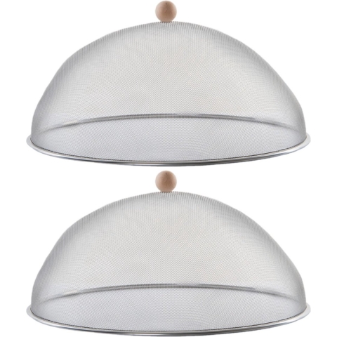 Set van 3x stuks luxe stevige Rvs vliegenkappen/voedselkappen 43 cm -