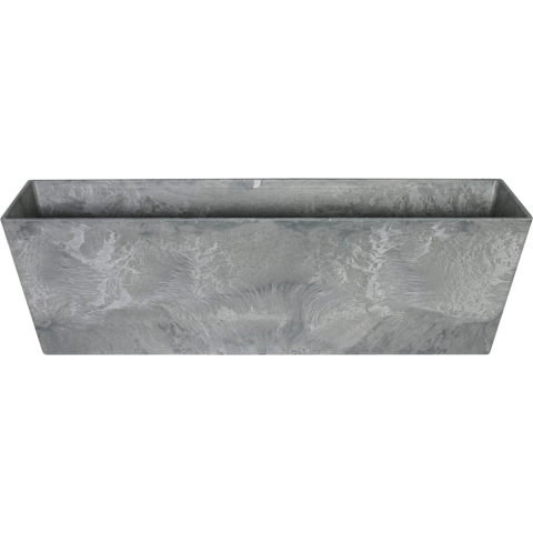 Bloempot/plantenpot balkonbak van gerecycled kunststof steengrijs D74 x 17 en H17 cm -