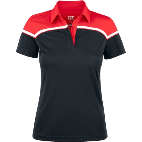 Cutter & Buck 354429 Seabeck Polo Ladies - Zwart/Rood - XL