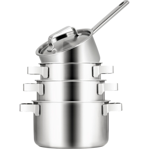 Sola Pannenset Ruby (Kookpan ø 16, 18, & 20 cm, Steelpan ø 16 cm) - Inductie geschikt - 4 Delig