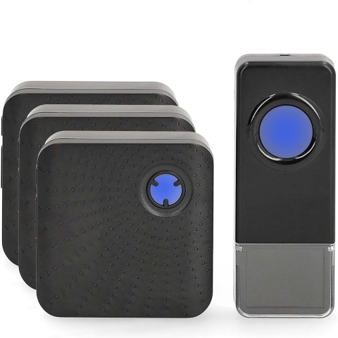 Nedis Draadloze Deurbelset | Netvoeding | 100 - 240 V AC 50/60 Hz | 1x 23A 12V | Volume: 110 dB | Signaalbereik: 150 m | IP55 | Instelbaar volume | 58