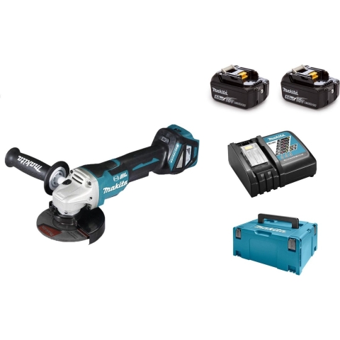 Makita DGA517RTJ DGA517RTJ Haakse accuslijper 125 mm Incl. 2 accus, Incl. lader 18 V 5 Ah