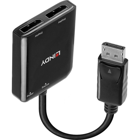 LINDY 38430 DisplayPort-splitter 2 poorten Zwart
