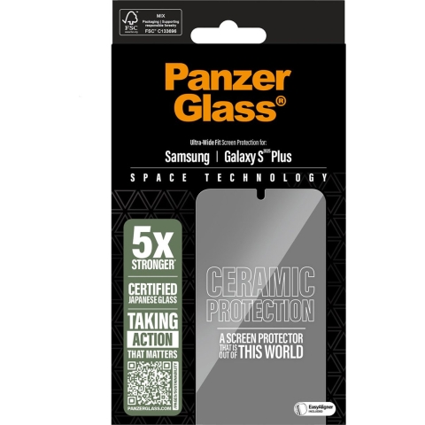 Panzerglass Ceramic Ultra-wide Fit Screenprotector Voor Samsung Galaxy S 2025 Plus Transparant