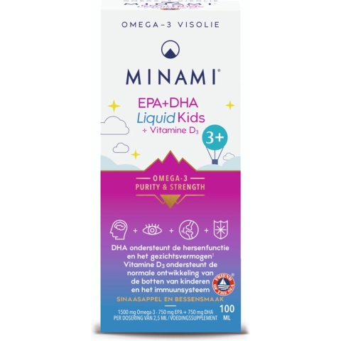 Gratis Verzending: Minami EPA&DHA Liquid Kids + Vitamine D3 100 ml