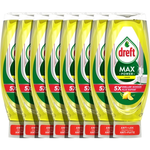 8x Dreft Max Power Afwasmiddel Lemon 730 ml