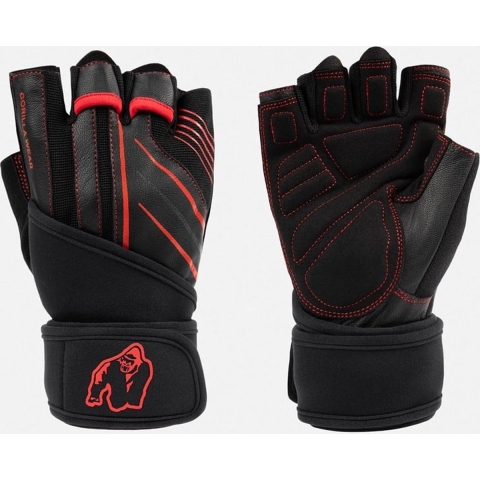 Gorilla Wear Dallas Wrist Wrap Handschoenen 2.0 - Zwart/Rood - S