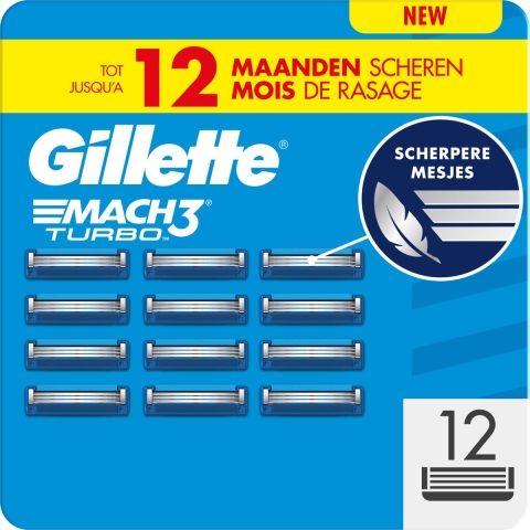Gillette Scheermesjes Mach3 Turbo 12 stuks