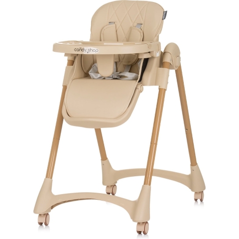 Chipolino Candy Shop Kinderstoel met Eetblad & Zitkussen Macadamia
