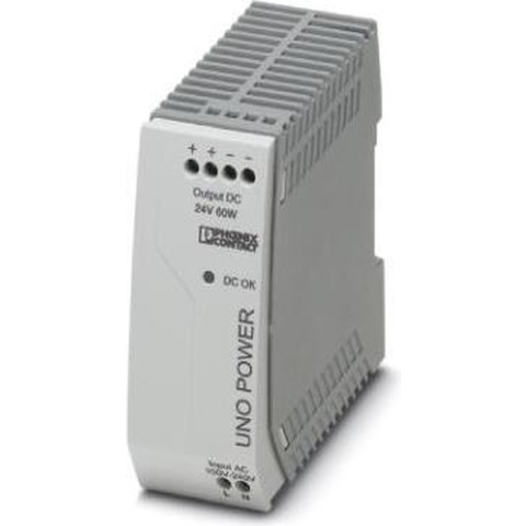 Phoenix Contact UNO-PS/1AC/24DC/60W DIN-rail netvoeding 24 V/DC 2.5 A 60 W Aantal uitgangen: 1 x Inhoud: 1 stuk(s)
