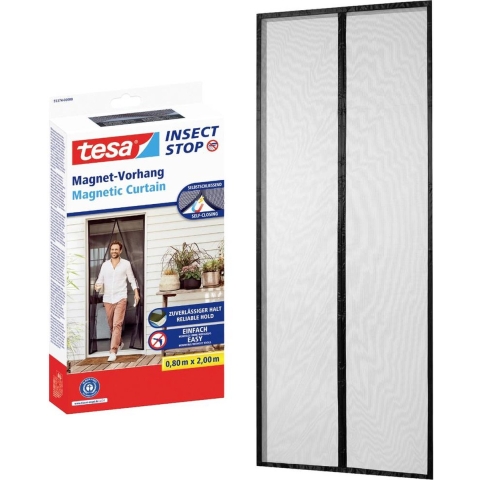 tesa Fliegengitter Magneetgordijn (b x h) 0.80 m x 2.00 m Antraciet 1 stuk(s)
