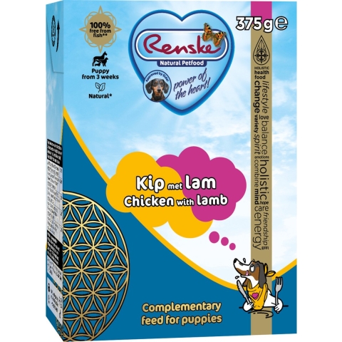 Renske Puppy vers bereid kip met lam natvoer hond (tetrapak) 12 x 375 g