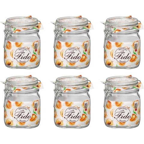 Bormioli Rocco Weckpot Fido - 21 x 31 cm / 750 ml - vierkant - 6 stuks