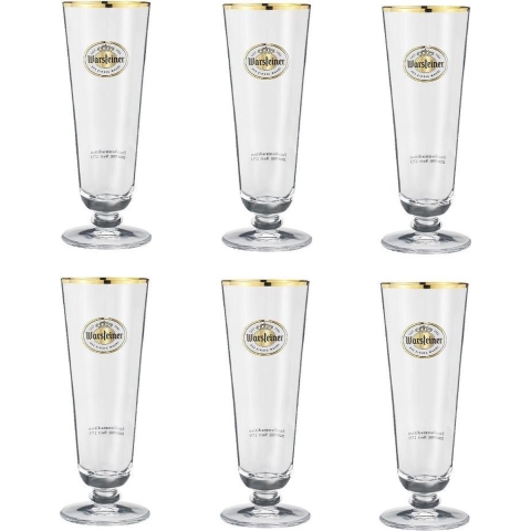 Warsteiner Bierglazen op Voet - 200 ml - 6 stuks
