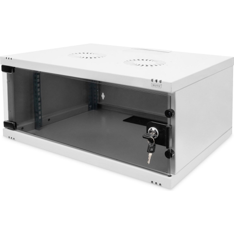 Digitus DN-38010 19inch-wandkast (b x h x d) 540 x 241 x 400 mm 4 HE Grijs-wit (RAL 7035), Grijs, Grijs (metalen behuizing), Lichtgrijs, Lichtgrijs