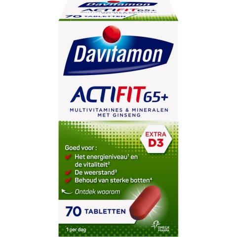Gratis Verzending: 4x Davitamon Actifit 65+ 70 tabletten