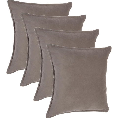 Bank/sierkussens Sophia - 4x stuks - 45 x 45 cm - polyester met rits -