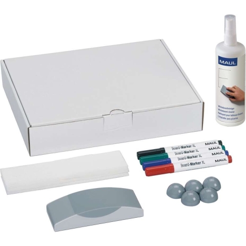 Maul Whiteboard accessoireset 6386099 Doos incl. 4 whiteboardmarkers, wisser, reiniger, 5 ronde magneten