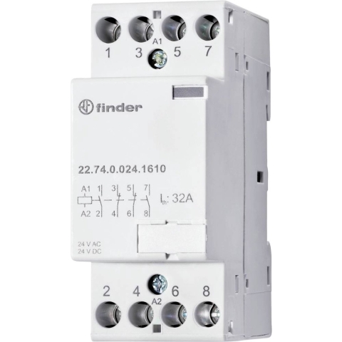 Finder 22.74.0.024.1310 Contactor 4x NO 24 V/DC, 24 V/AC 32 A 1 stuk(s)