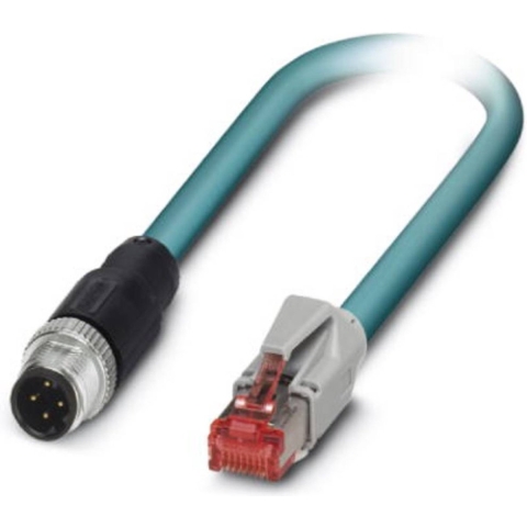 Phoenix Contact 1407360 M12 / RJ45 Netwerkkabel, patchkabel CAT 5e SF/UTP 1.00 m Blauw 1 stuk(s)