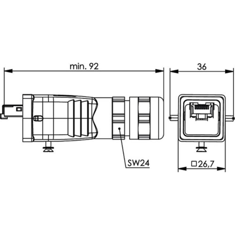 Telegärtner 100007468 STX V5 RJ45-stekkerset variant 5 Stekker, recht Aantal polen: 8P8C Aluminium 1 stuk(s)