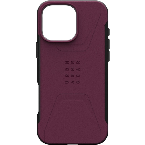 Urban Armor Gear Civilian MagSafe Case Backcover Apple iPhone 16 Pro Max Bordeauxrood MagSafe compatible