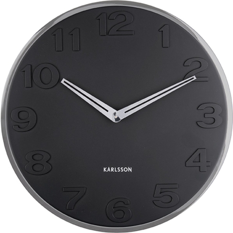Karlsson - Wandklok New Original Numbers - Zwart - Ø30cm