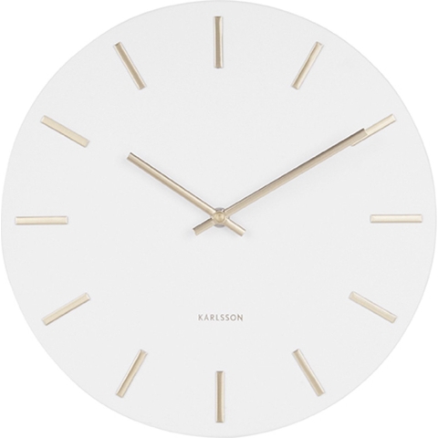 Karlsson Wandklok Charm - Wit|Goud - Ø30cm