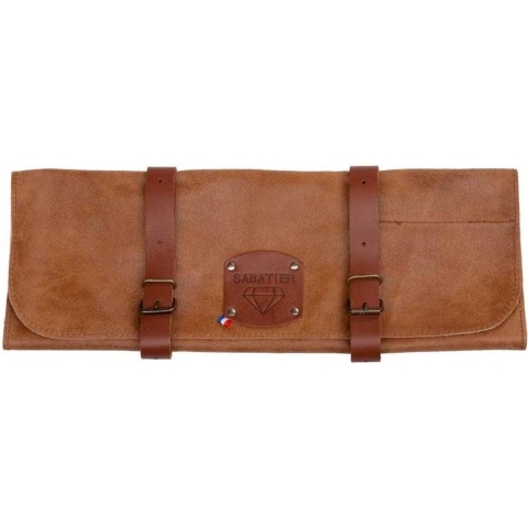 Diamant Sabatier Bon Cuir messenmap - 5 vakken - leer - cognac