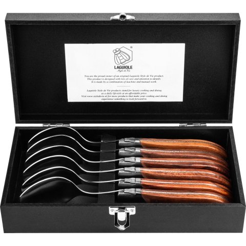 Laguiole Style de Vie Luxury Line lepelset 6-personen rozenhout
