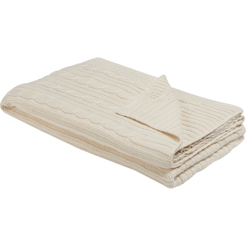 Beliani - ANAMUR - Plaid - Beige - 110 x 180 cm - Katoen
