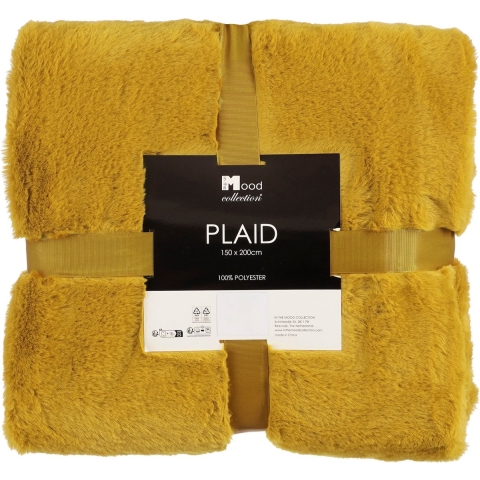 In The Mood Collection Bronte Fleece Deken - L200 x B150 cm - Geel