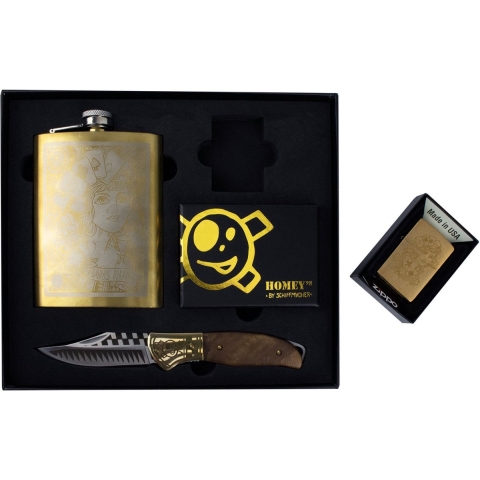Homey&apos;s Man&apos;s Ruin By Schiffmacher Gift Set- 4-delig - Met Zippo