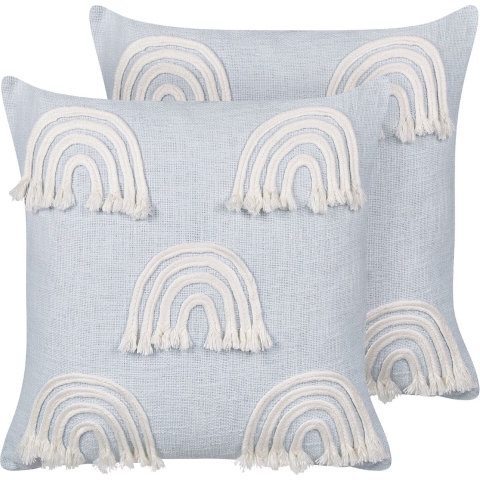 Beliani-LEEA-Sierkussen set van 2-Lichtblauw-45 x 45 cm-Katoen