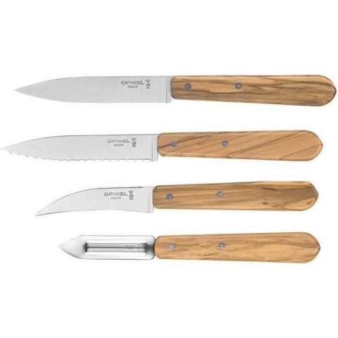 Opinel Les Essentiels Olivier Keukenset - 4-delig - Olijfhout