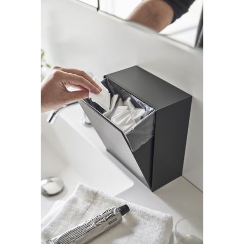 Yamazaki Zelfklevend Badkamer Prullenbakje - Tower - Zwart
