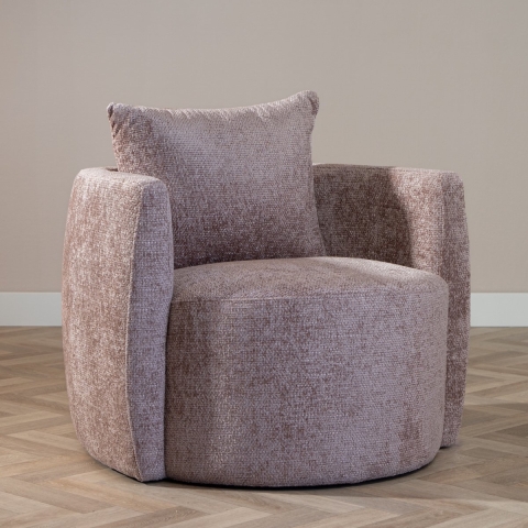 Bronx71 Fauteuil Ruby chenille stof roze