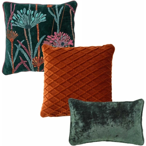 Hoii Sierkussen set van 3 - FLOWER GREEN - Mountain View - multicolor