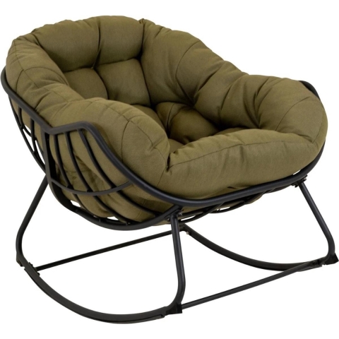 Lesli Living - Cozy schommelstoel - olijfgroen