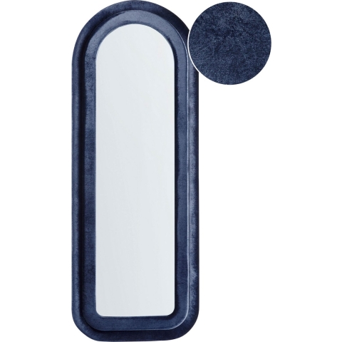 Beliani - CULAN - Wandspiegel - Donkerblauw - Fluweel