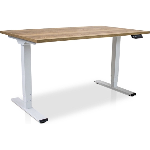 Lineaflex MRC COMFORT elektrisch ARBO zit-sta bureau wit-robuust eiken
