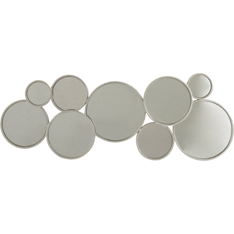 J-Line spiegel 9 Ronden - metaal - zilver