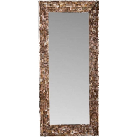 PTMD Chelsae Bronze poly rectangle shell mirror