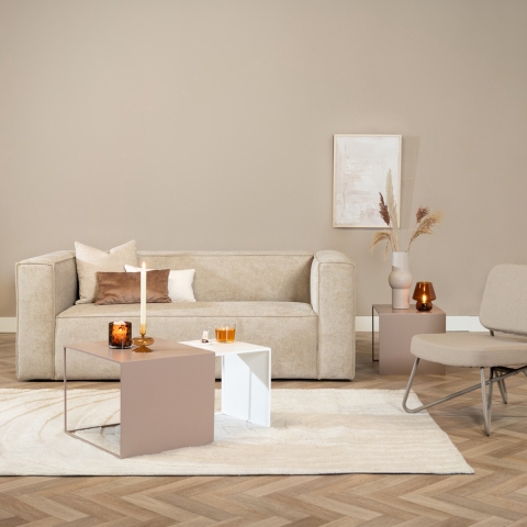 Bronx71 Bijzettafel Lucia metaal taupe 34 cm hoog