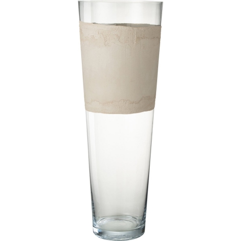 J-Line vaas Delph - glas - transparant|beige - extra large