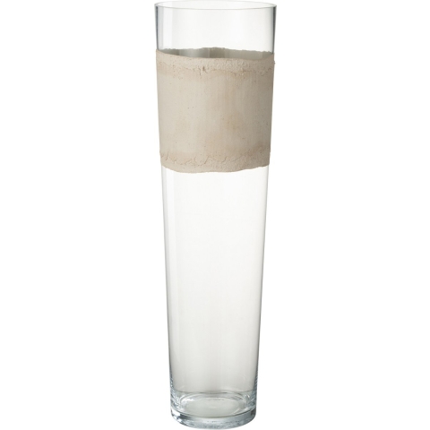 J-Line vaas Delph - glas - transparant|beige - large
