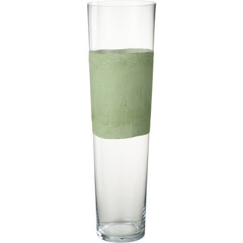 J-Line vaas Delph - glas - transparant|groen - large - 28 cm hoog
