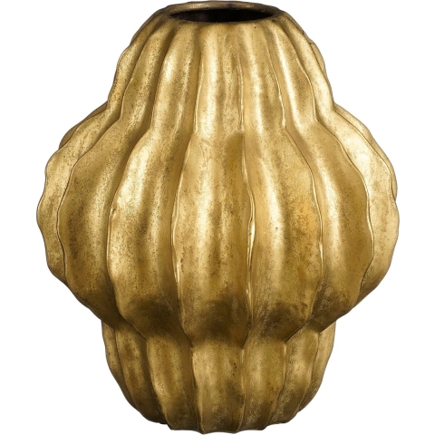 Mica Decorations Altea Vaas - H28 x Ø24,5 cm - Keramiek - Goud