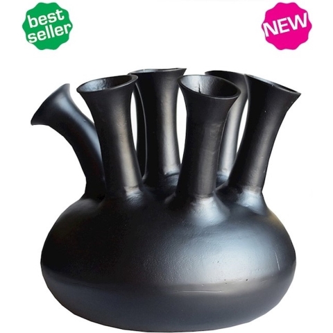 Vase The World Amsterdam 7 black Ø43 x H33 cm