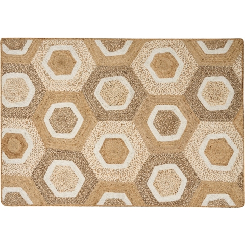 Beliani - BASOREN - Laagpolig vloerkleed - Beige - 160 x 230 cm - Jute